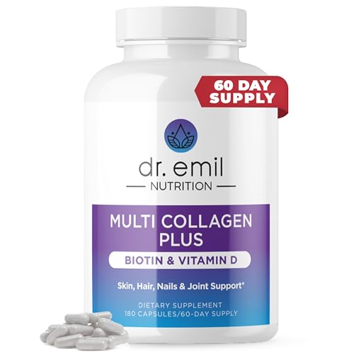 DR. EMIL NUTRITION Multi Collagen Peptides Plus Biotin and Vitamin D - Biotin and Collagen Supplements for Hair Skin and Nails - Biotin Pills for Hair Growth, 60 Servings DR. EMIL NUTRITION