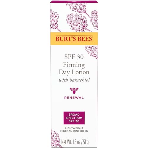 Burt's Bees Sunscreen Moisturizer for Face, SPF 30 Retinol Alternative Facial Lotion for Anti-Aging Skincare & Daytime Protection,1.8 Ounce (Packaging May Vary) Burt's Bees