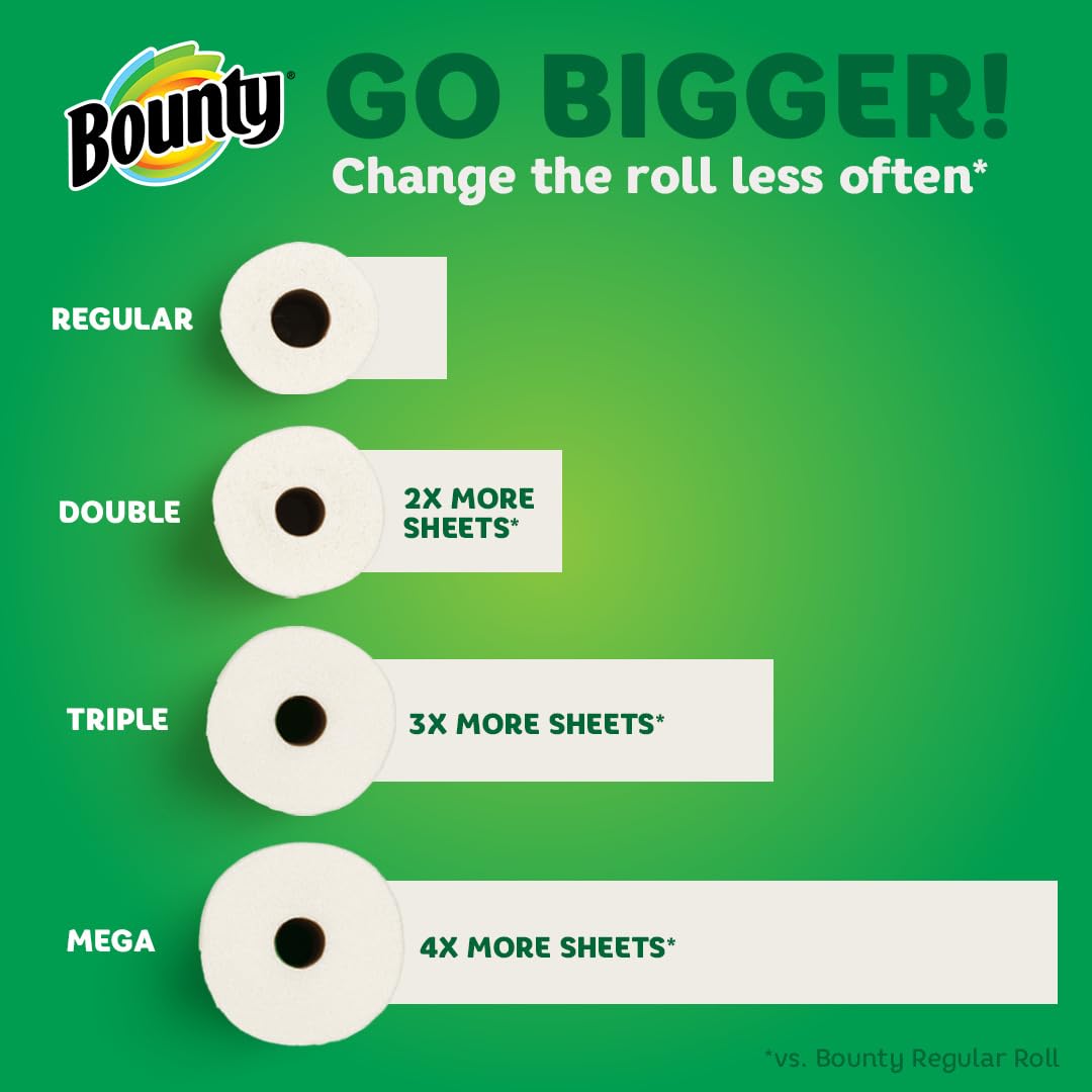 Bounty Select-A-Size Paper Towels, White, 8 Triple Rolls = 24 Regular Rolls Bounty