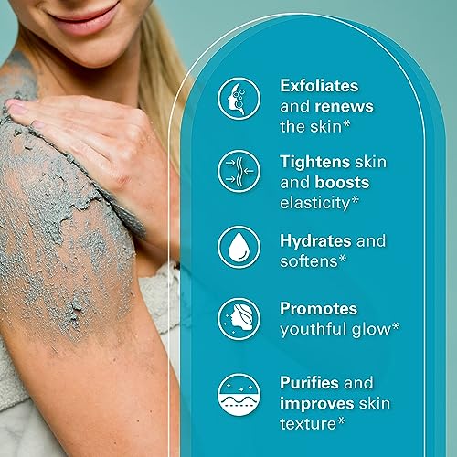 Charcoal Scrub Face Foot & Body Exfoliator Infused with Collagen and Stem Cell Natural Exfoliating Salt Body Scrub for Toning Skin Cellulite Skin Care Body by M3 Naturals M3 Naturals