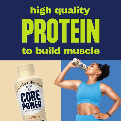 Core Power Fairlife 26g Protein Milk Shakes, Ready To Drink for Workout Recovery Liquid, Vanilla, 14 Fl Oz Bottle, kosher (Pack of 12) Core Power