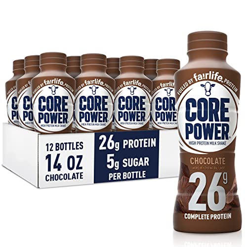 Core Power Fairlife 26g Protein Milk Shakes, Liquid Ready To Drink for Workout Recovery, Chocolate, 14 Fl Oz Bottle (Pack of 12) Core Power