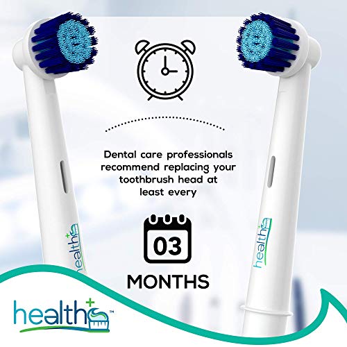 Compatible with Oral-B Electric Toothbrush Sensitive Replacement Head Generic - 8-Pack | Gentle-Action Tooth Brush Heads with Dupont Bristles | Sensitive Gums & Teeth & Gentle Whitening Action | Braun health+