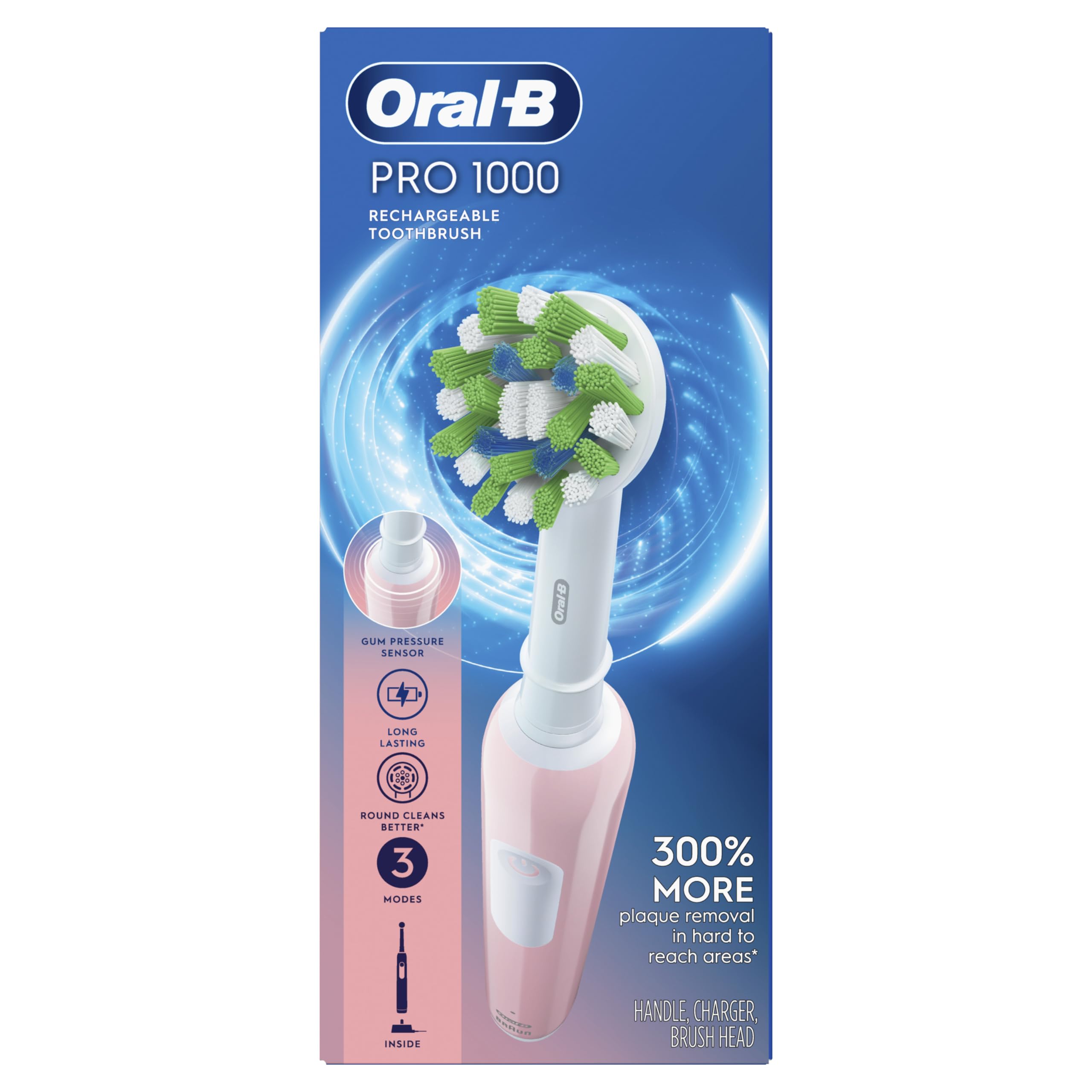 Oral-B Pro 1000 Rechargeable Electric Toothbrush, Pink Oral-B